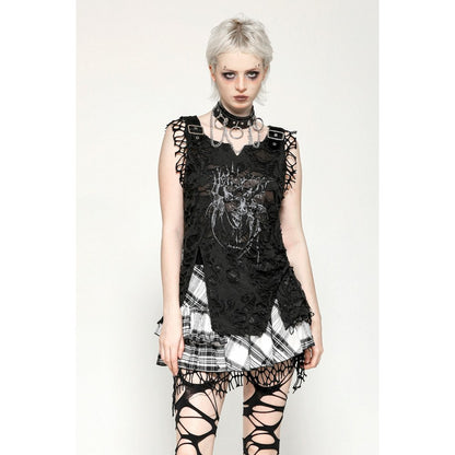 Dark in Love Yvette Black Distressed Graphic Tank Top - Kate's Clothing