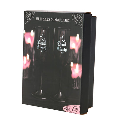 Gothic Gifts Set of 2 Dead Thirsty Champagne Flutes
