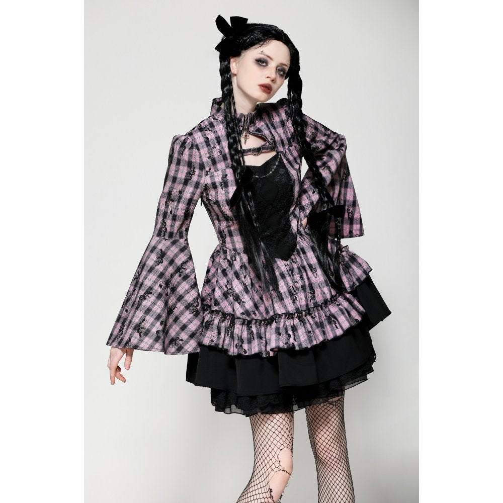 Dark in Love Ellery Big Pink Butterfly Doll Bell-Sleeve Dress