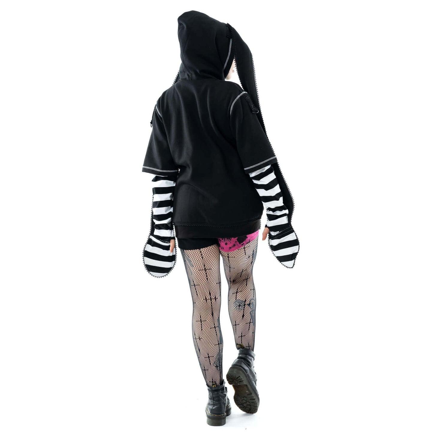 Cupcake Cult Hypno Bunny Hood in Black and White