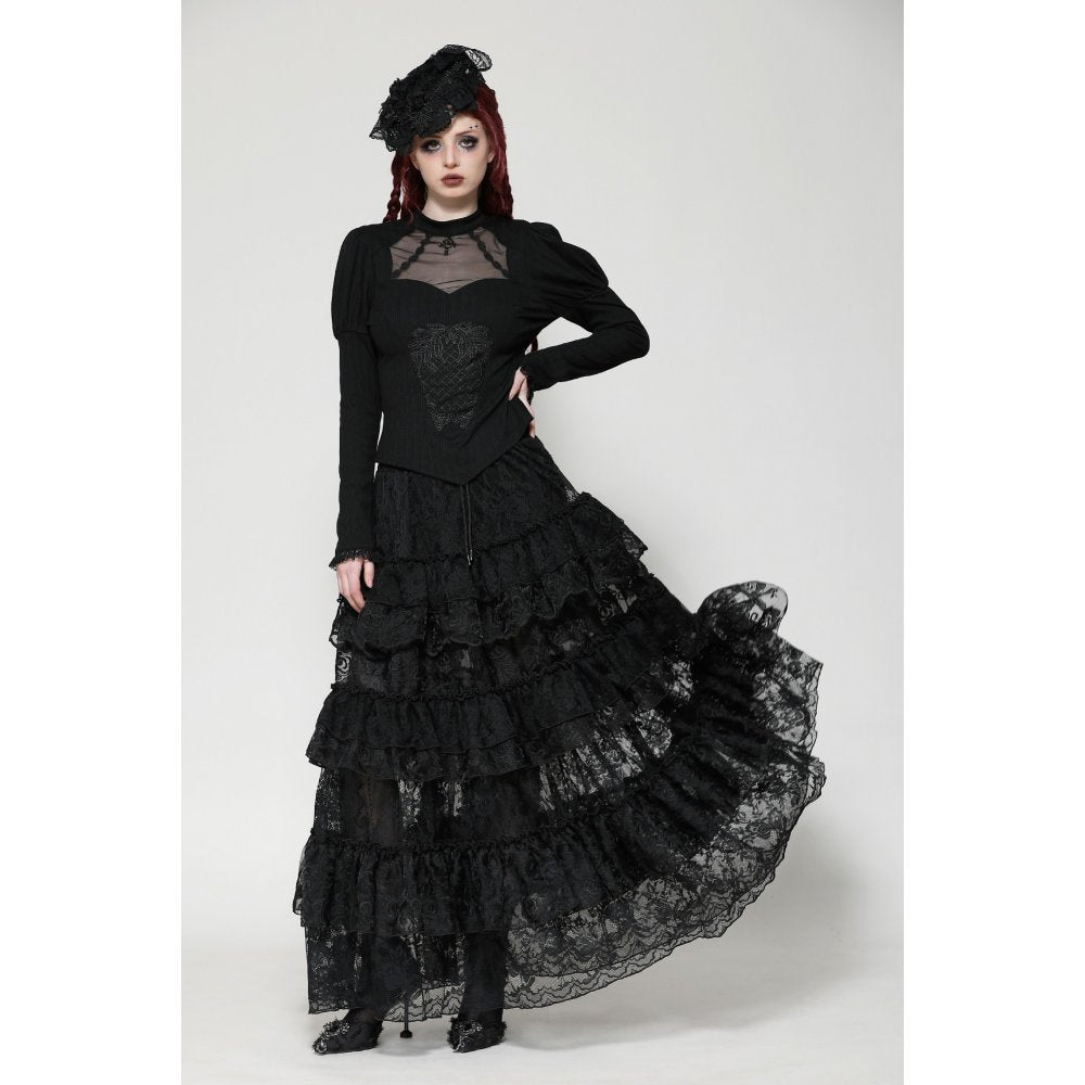 Dark in Love Cressida Gothic Princess Layered Cake Skirt - Kate's Clothing