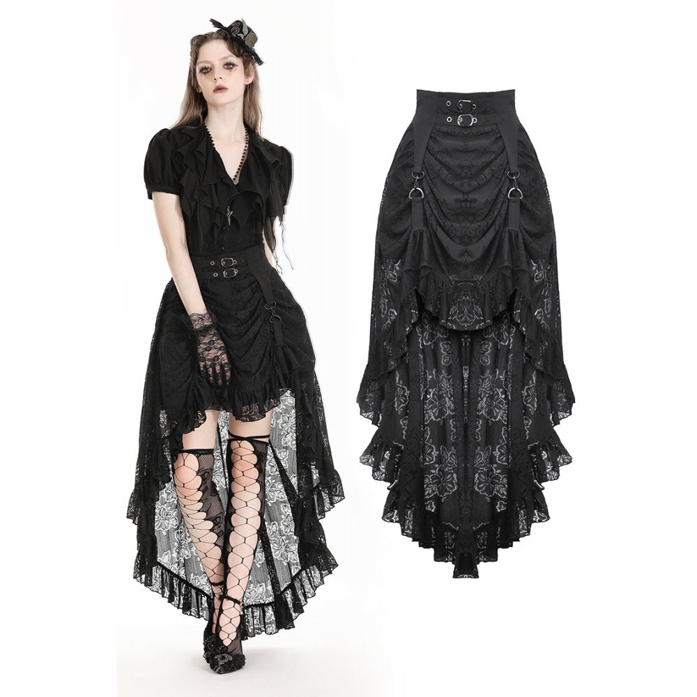 Dark in Love Halia Gothic Hi-lo Skirt - Kate's Clothing
