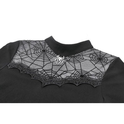 Dark in Love Spiderweb Mesh Short Sleeve Top