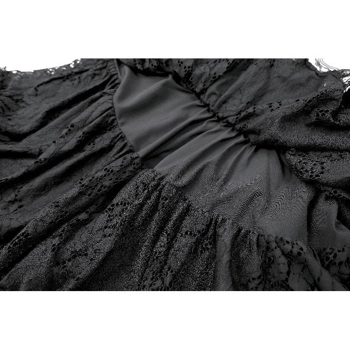 Dark in Love Gaslight Requiem Tiered Lace Skirt