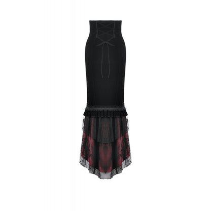 Dark in Love Gothic Elegant Velvet Mermaid Skirt