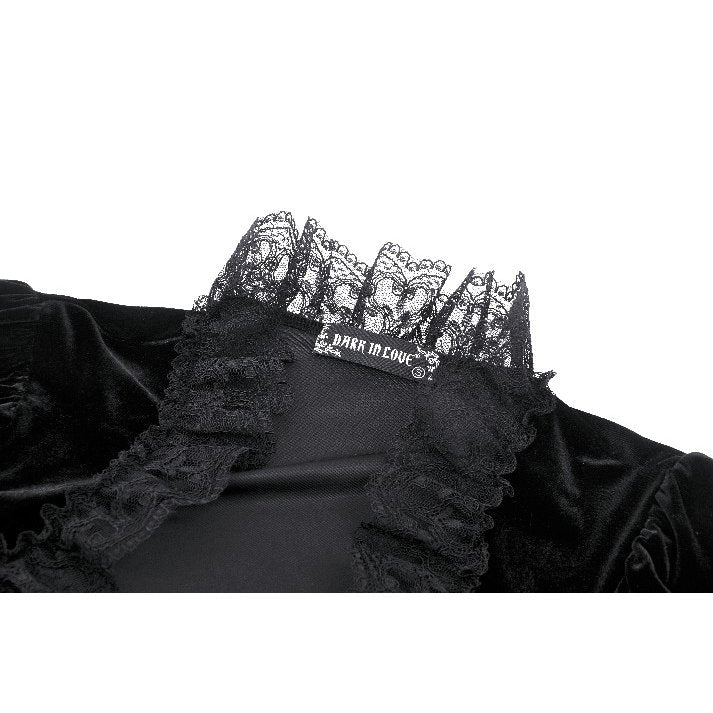 Dark in Love Lavinia Elegant Shrug in Velvet and Lace - Kate's Clothing