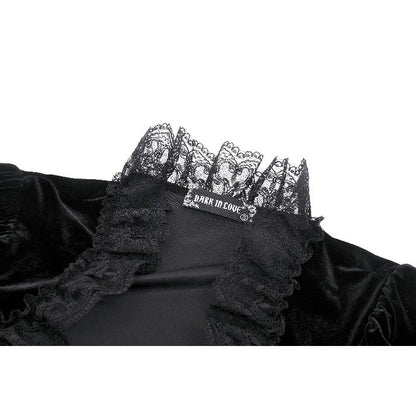 Dark in Love Lavinia Elegant Shrug in Velvet and Lace - Kate's Clothing