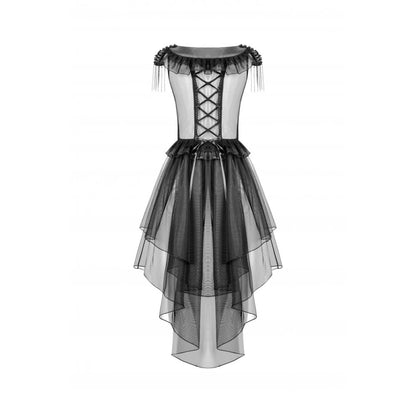 Dark in Love Seraphina Tiered Mesh & Ruffle Goth Gown