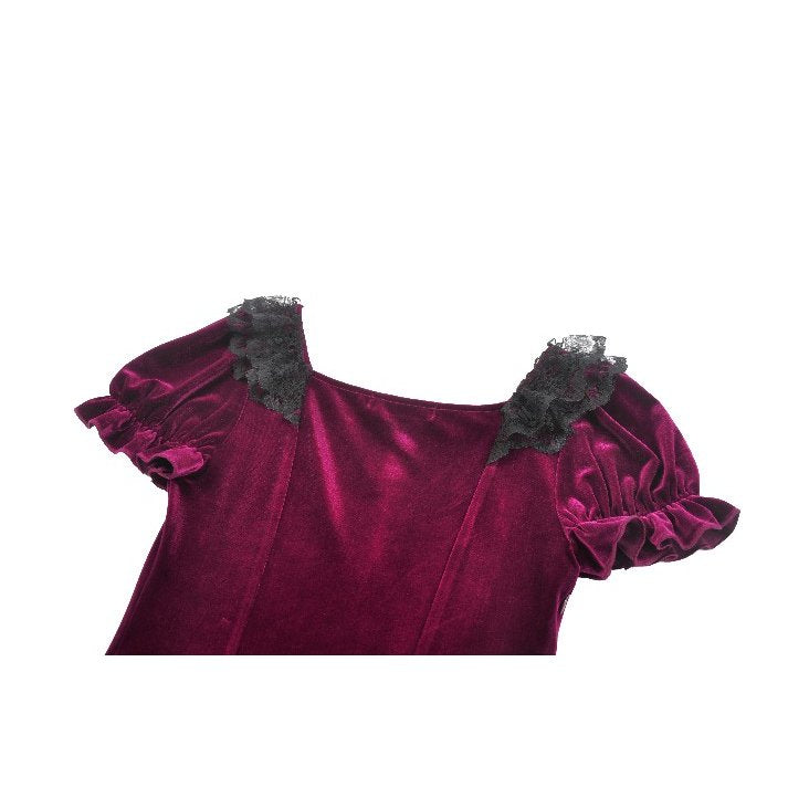 Dark in Love Velvet Lace Patchwork Dress