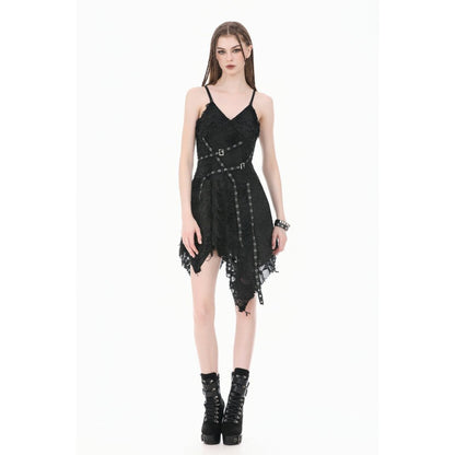 Dark in Love Shredded Harness Asymmetric Dress