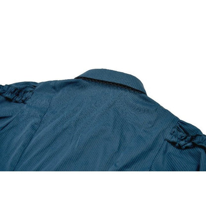 Dark in Love Gothic Academy Striped Puff-Sleeve Blouse