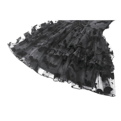 Dark in Love Morwenna Bat Mesh Layered Goth Mini Dress