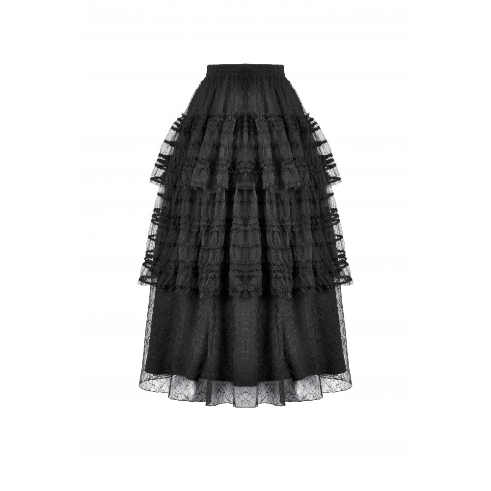 Dark in Love Morticia Gothic Velvet & Lace Bustier Dress in Black