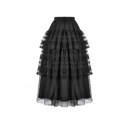 Dark in Love Morticia Gothic Velvet & Lace Bustier Dress in Black