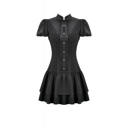 Dark in Love Lolita Bow-Trim Lace Dress