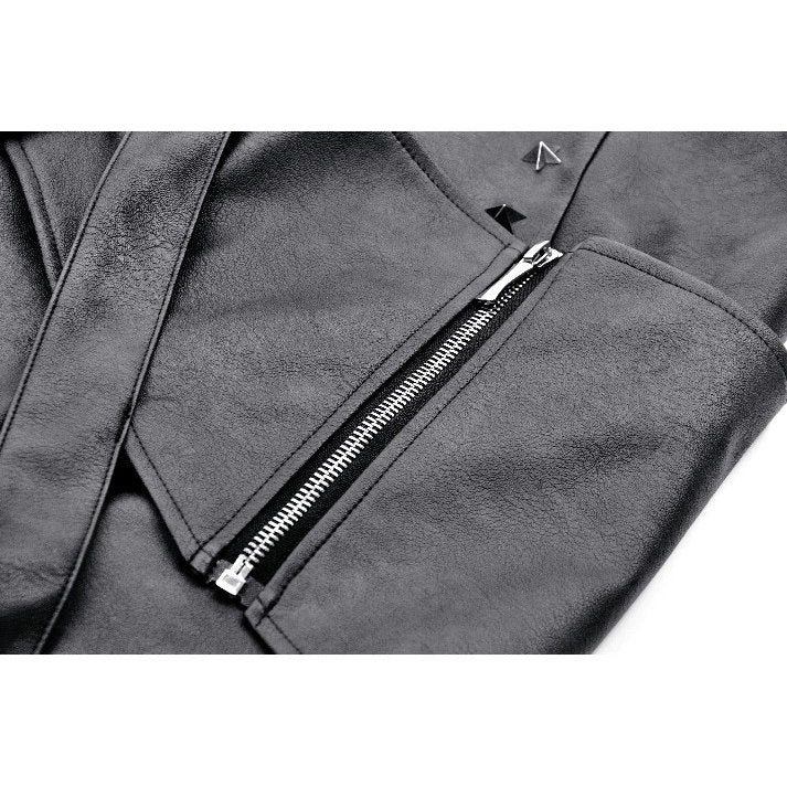 Dark in Love Chaos Reign Faux Leather Goth Mini Skirt in Black