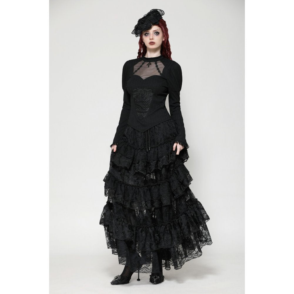 Dark in Love Cressida Gothic Princess Layered Cake Skirt - Kate's Clothing