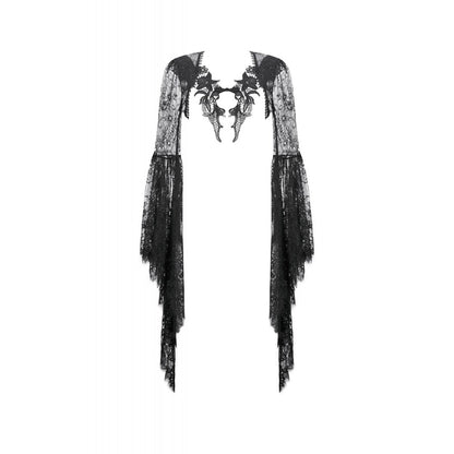 Dark In Love Gothic Deep-V Lace Bell Sleeve Cape