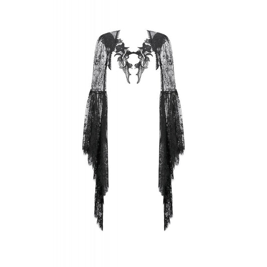 Dark In Love Gothic Deep-V Lace Bell Sleeve Cape