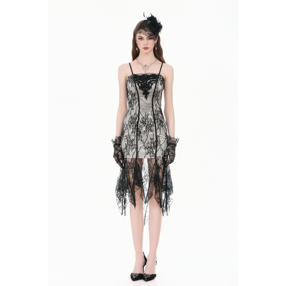 Dark in Love Shredded Harness Asymmetric Dress