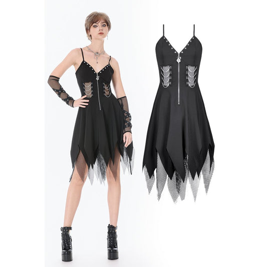 Dark in Love Punk Sleeveless Spiked Dress
