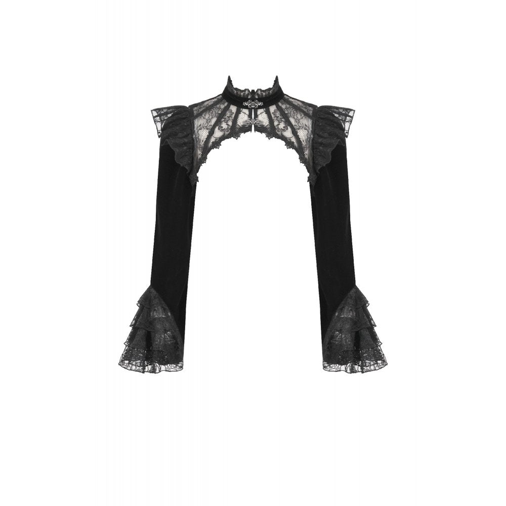 Black Nylon Gothic Shrug Flatlay