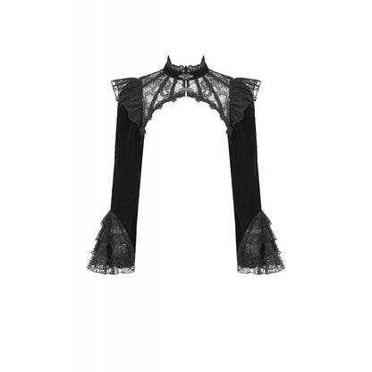 Black Nylon Gothic Shrug Flatlay