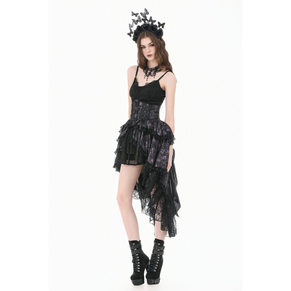 Dark in Love Butterfly-Wing Gradient Dovetail Skirt