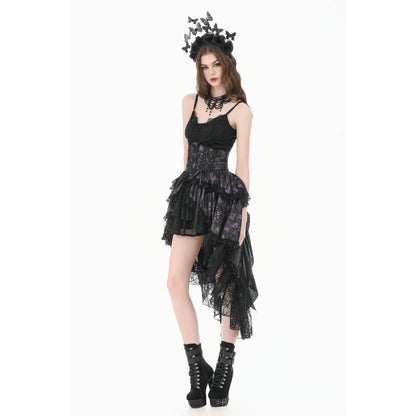Dark in Love Butterfly-Wing Gradient Dovetail Skirt