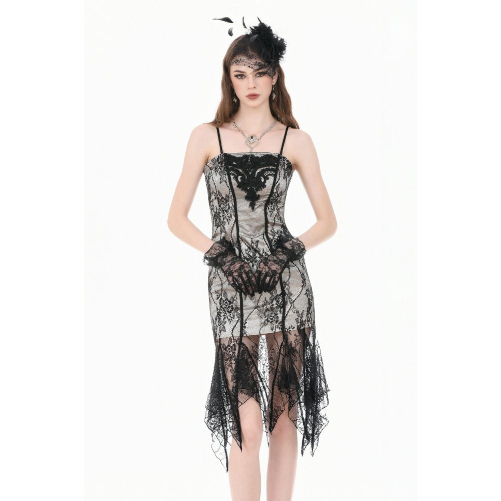 Dark in Love Shredded Harness Asymmetric Dress