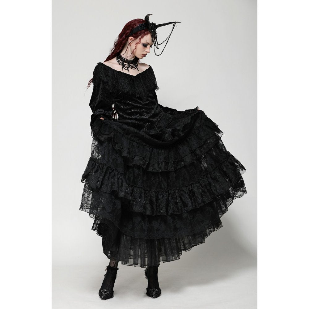 Dark in Love Cressida Gothic Princess Layered Cake Skirt - Kate's Clothing