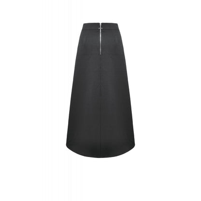 Dark in Love Punk Layered Pocket Cutout Belted Long Skirt