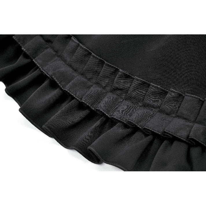 Dark in Love Lolita-Inspired Ruffled Mini Skirt in Black