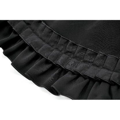 Dark in Love Lolita-Inspired Ruffled Mini Skirt in Black