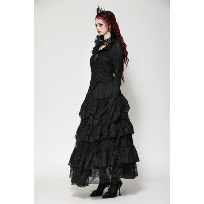 Dark in Love Elizabeth Gothic Queen Top with Pendant and Ruffled Collar