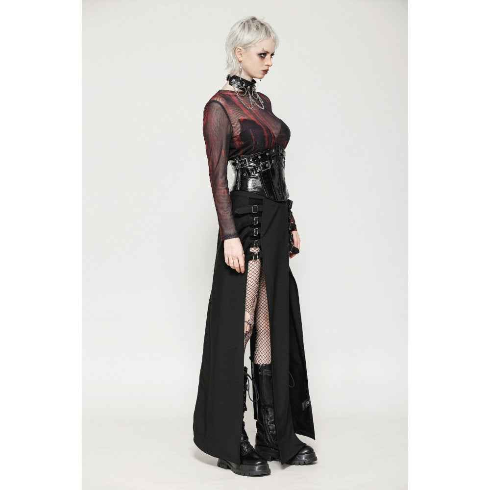 Dark in Lia Punk Love Patent Leather Waist Corset with Metal Accents - Kate's Clothing