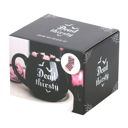 Gothic Gifts Dead Thirsty Mug and Socks Set