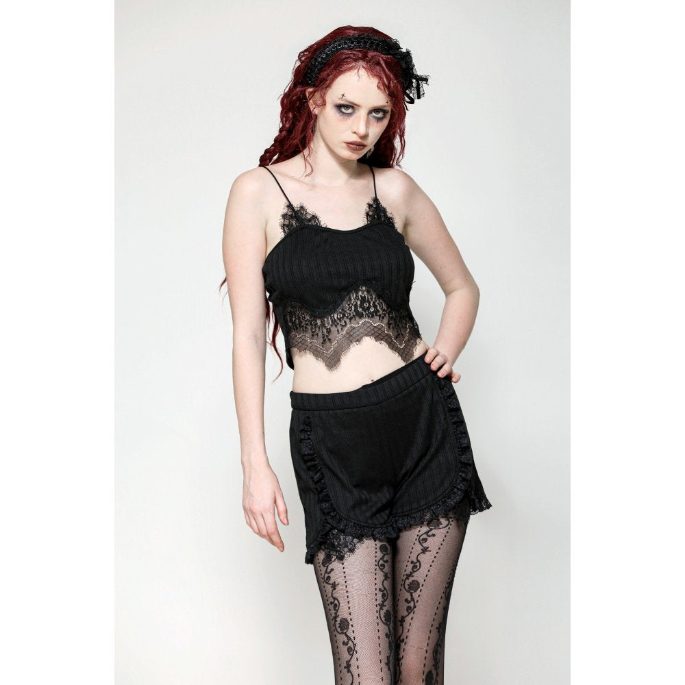 Dark in Love Tatum Black Gothic Base Shorts - Kate's Clothing