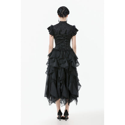 Dark in Love Seraphine Lace Off-Shoulder Goth Bodysuit