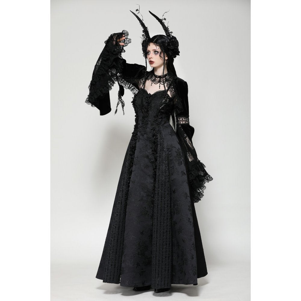 Dark in Love Lavinia Elegant Shrug in Velvet and Lace - Kate's Clothing