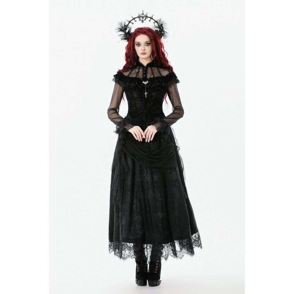 Back view of blouse with corset-style lace tie