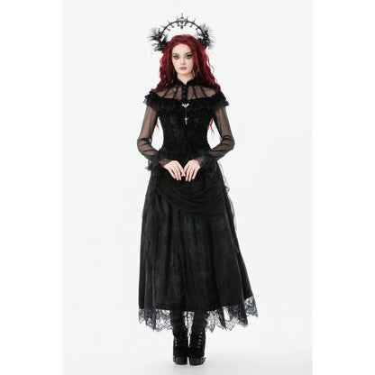 Back view of blouse with corset-style lace tie