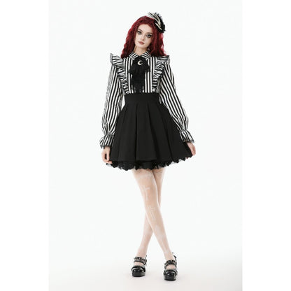 Dark in Love Striped Ruffle Gothic Lolita Dress