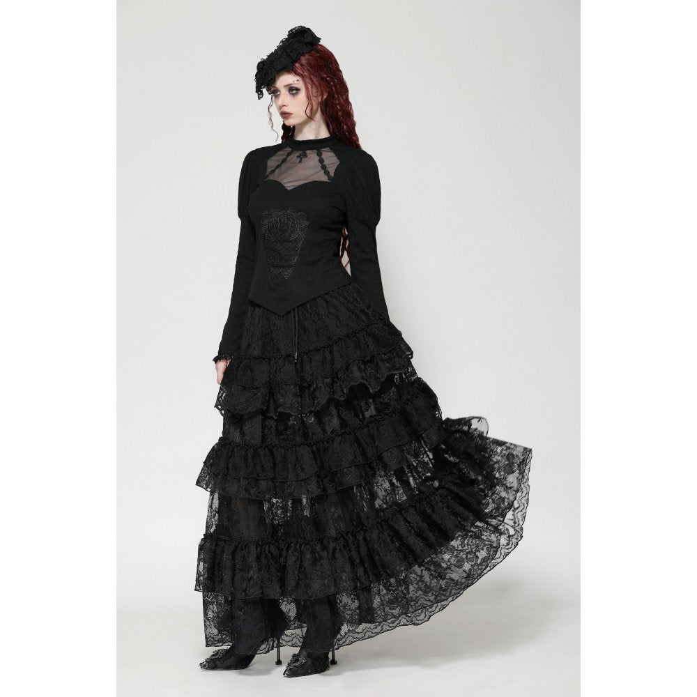 Dark in Love Cressida Gothic Princess Layered Cake Skirt - Kate's Clothing