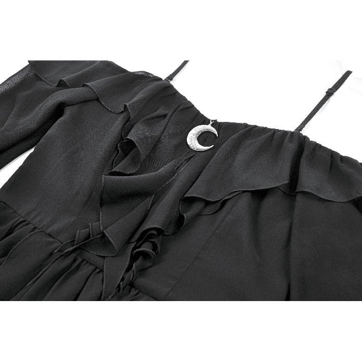 Dark in Love Nocturnal Crescent Chiffon Dress