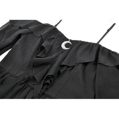 Dark in Love Nocturnal Crescent Chiffon Dress