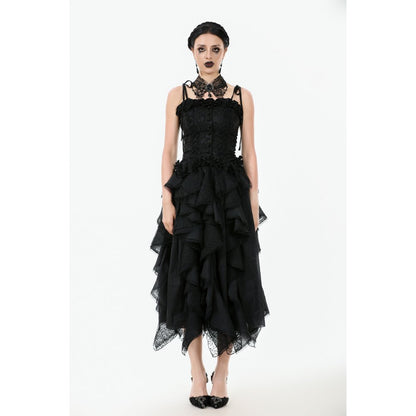 Dark in Love Selene Ruffled Floral Jacquard Corset Top
