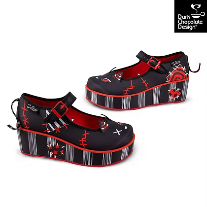 Chocolaticas® Riot Kitty Platforms – Gothic Cat Ear Mary Janes