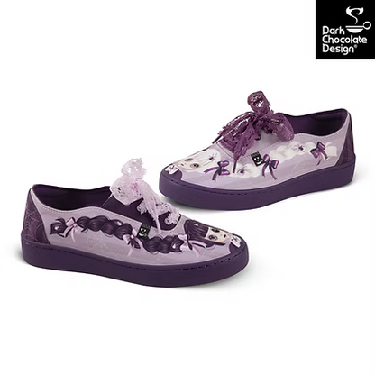 Chocolaticas® Nocturna Sisters – Gothic Dollface Lace-Up Sneakers