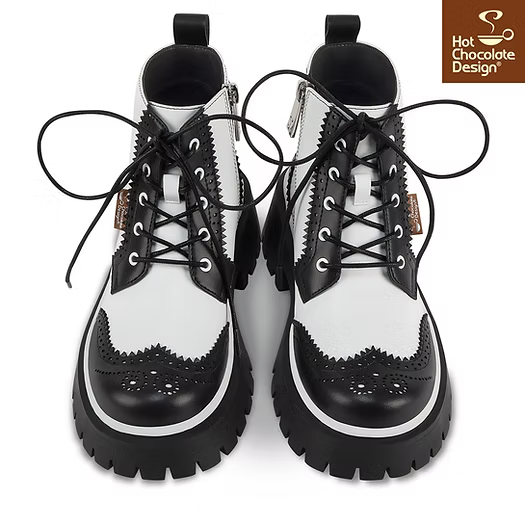 Hot Chocolate Design Havana Boots – Gothic Brogue Lace-Up Boots